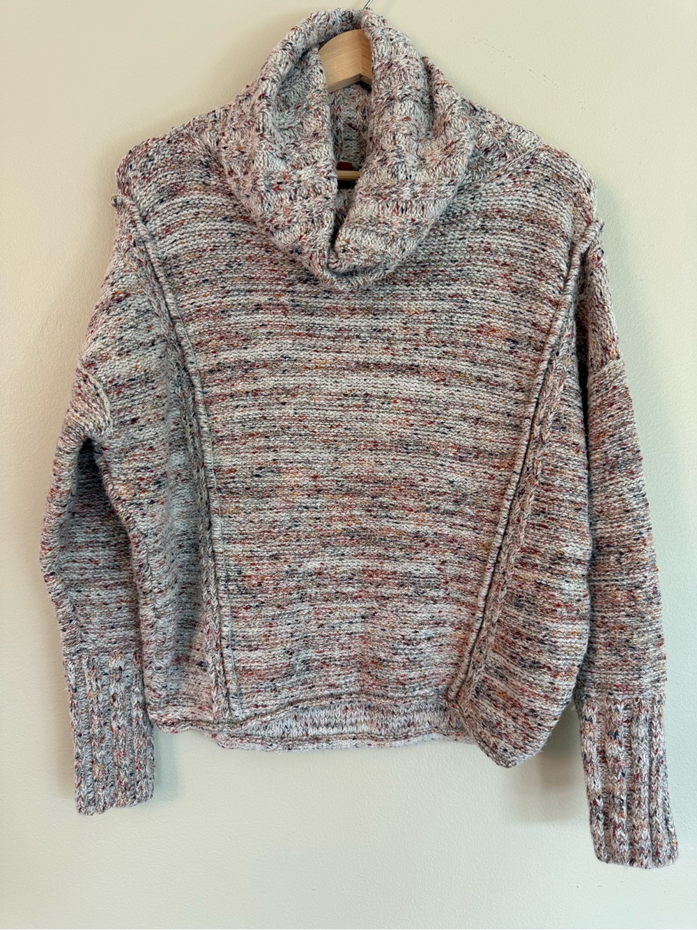 Pilcro Anthropologie Confetti Textured Knit Cowl Neck Sweater XS